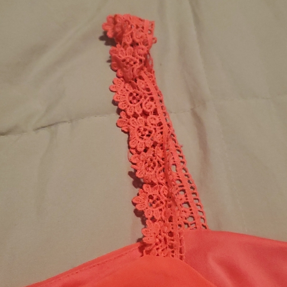 Decree Hot PINK Flowy Tank W/ Crochet Straps - Picture 2 of 4